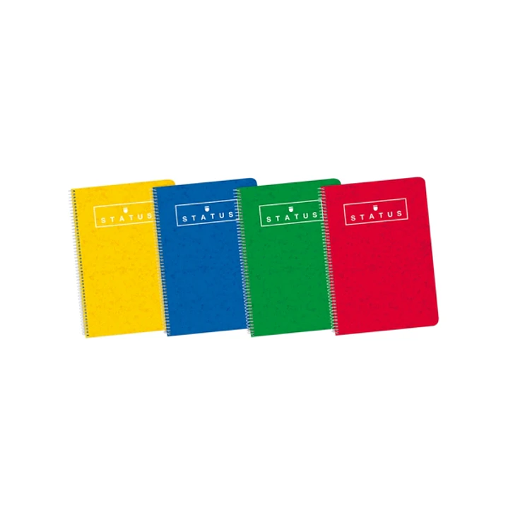 Enri Status 4º Tapa Dura Cuaderno Espiral 4x4 con Margen 80 Hojas Surtido - Cuaderno de Tapa Dura Resistente - Cuadricula de 4x4 con Margen - 80 Hojas 1