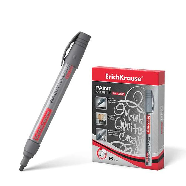 Erichkrause PT-350 Marcador de Pintura - Punta en Forma de Bala - Trazo de 1.5-2.5mm - Sistema de Suministro de Tinta de Valvula - Cuerpo de Aluminio  1