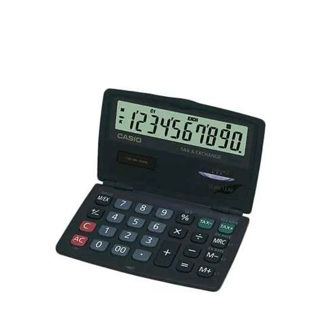 Casio SL-210TE Calculadora de Bolsillo 10 Digitos Tipo Plegable - Pantalla Extra Grande - Alimentacion Solar y Pila - Color Gris Oscuro 1