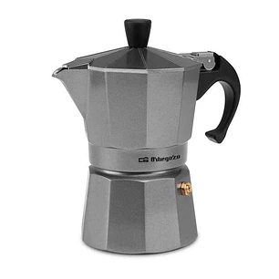 Orbegozo KFS 320 Cafetera de Aluminio para 3 Tazas - Rapida - Eficiente y Segura - Ideal para Cocinas Electricas - a Gas o de Vitroceramica - Ergonomi