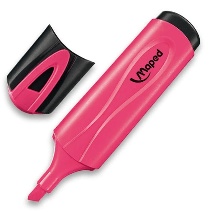 Maped Peps Classic Marcador Fluorescente - Punta Biselada - Trazo de 1 a 5mm - Ideal para Subrayar y Resaltar - Color Rosa 1