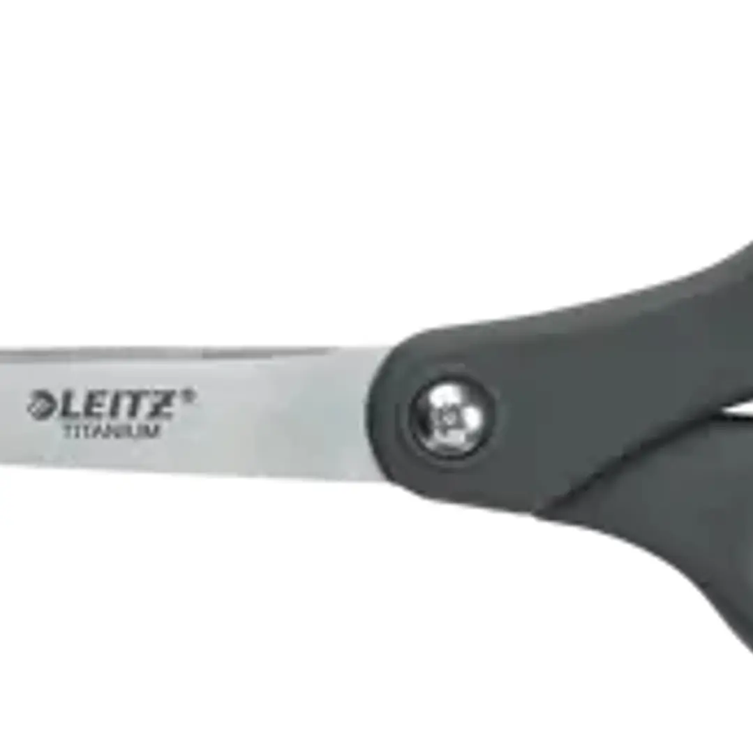 Leitz Tijeras de Acero Inoxidable 20.5cm - Revestimiento de Titanio - Agarre Ergonomico - Color Gris 1