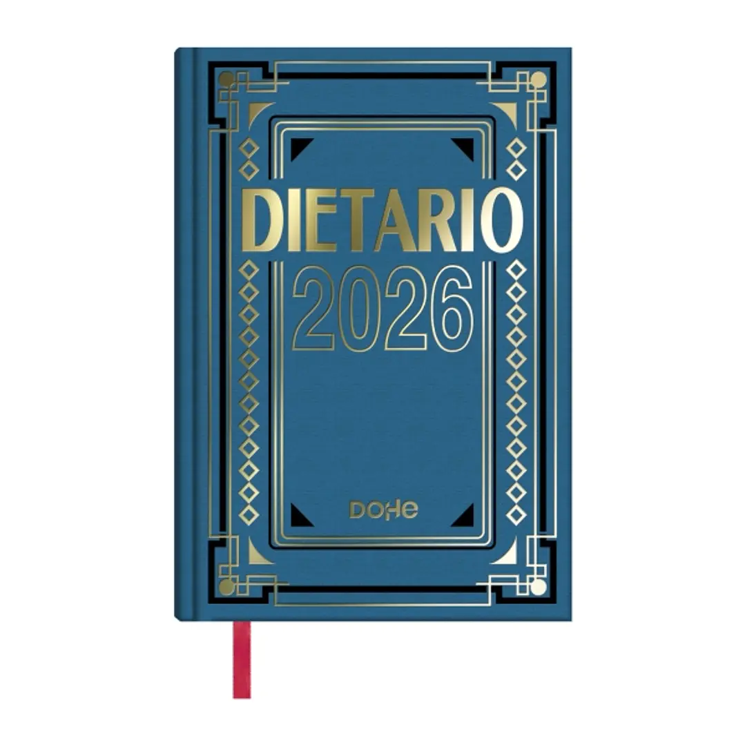 Dohe Dietario Anual Cuarto - Dia Pagina - Fabricado en Geltex con Carton Contracolado - Tamaño 15x21cm - Colores Surtidos Aleatorios 1