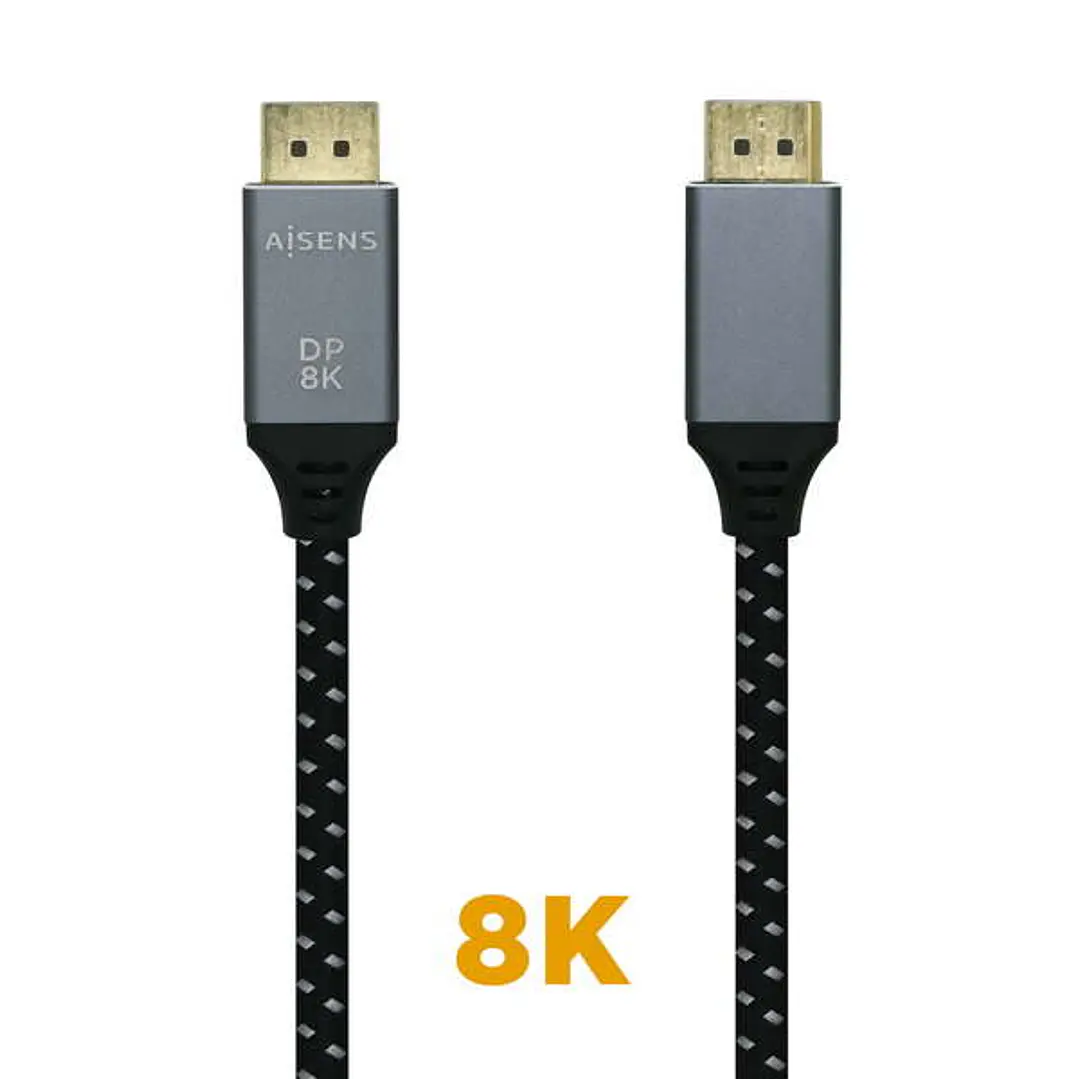 Aisens Cable Displayport V1.4 8K@60hz - DP/M-DP/M - 2.0m - Color Gris 1