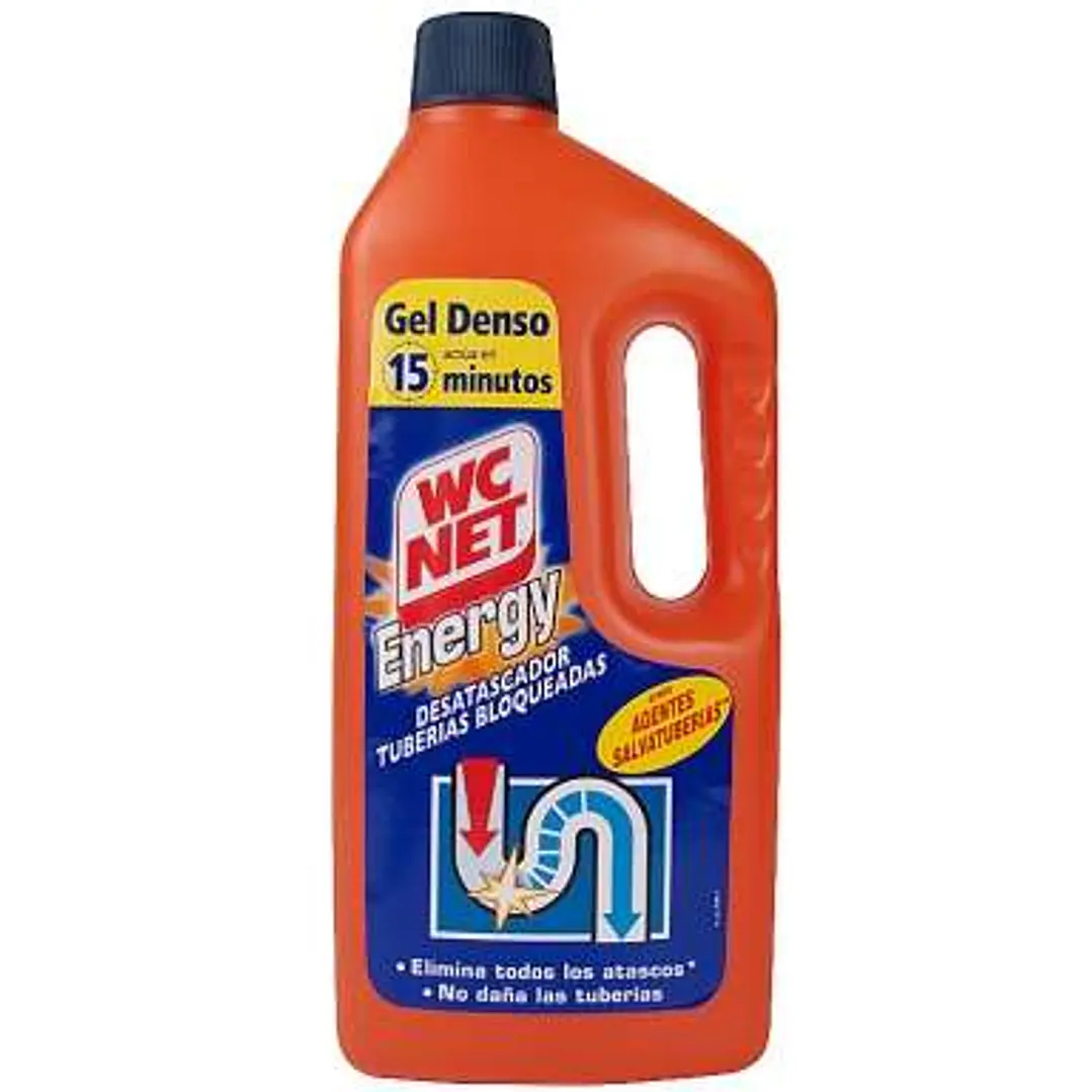 Wc Net Energy Desatascador Liquido de Tuberias 1L - No Daña las Tuberias - Gel Denso - Actua en 15min 1