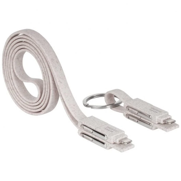 Mars Gaming MCA-ECO Pack de Cables Ecologicos - Fibra de Trigo - Antienredos - Carga Ultrarrapida 3.1A - Transferencia 480Mbps - Empaque Reciclado - C 1