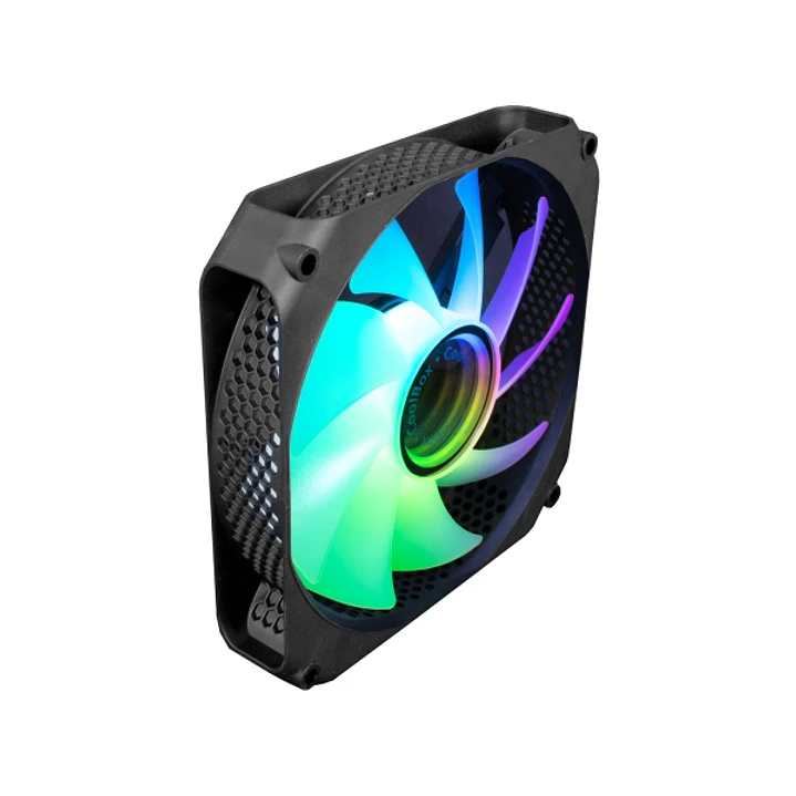 Coolbox Infinity Ventilador ARGB - Efecto Tunel de Colores - Silencioso - Rodamiento Hidraulico - Color Negro 1