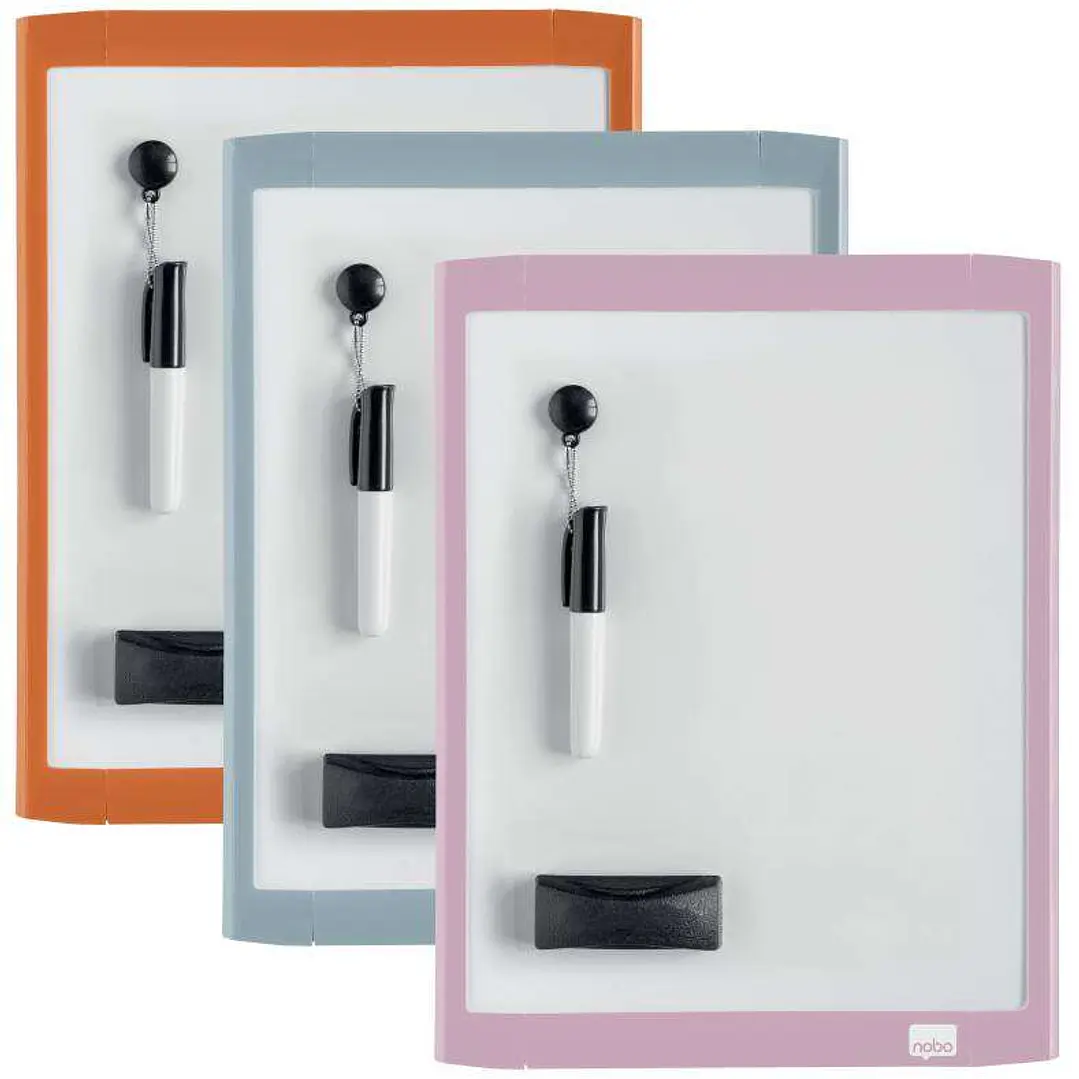 Nobo Mini Pizarra Magnetica con Marco 216x280mm - Mini Rotulador, Borrador e Iman Incluidos - Colores Surtidos y Aleatorios 1