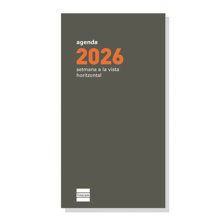 Finocam P499C Recambio para Agenda Plana en Catalan - Anual 2026 - Formato Pl4 - 81x5x150mm - Semana Vista Horizontal - Color Blanco 1
