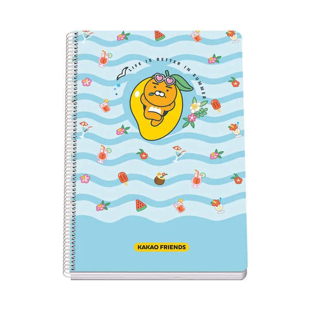 Dohe Kakao Friends Summer Holiday Cuaderno Espiral Tapa Rigida - Tamaño Folio de 80 Hojas 90gr - Hojas con Cuadricula 4mm 1
