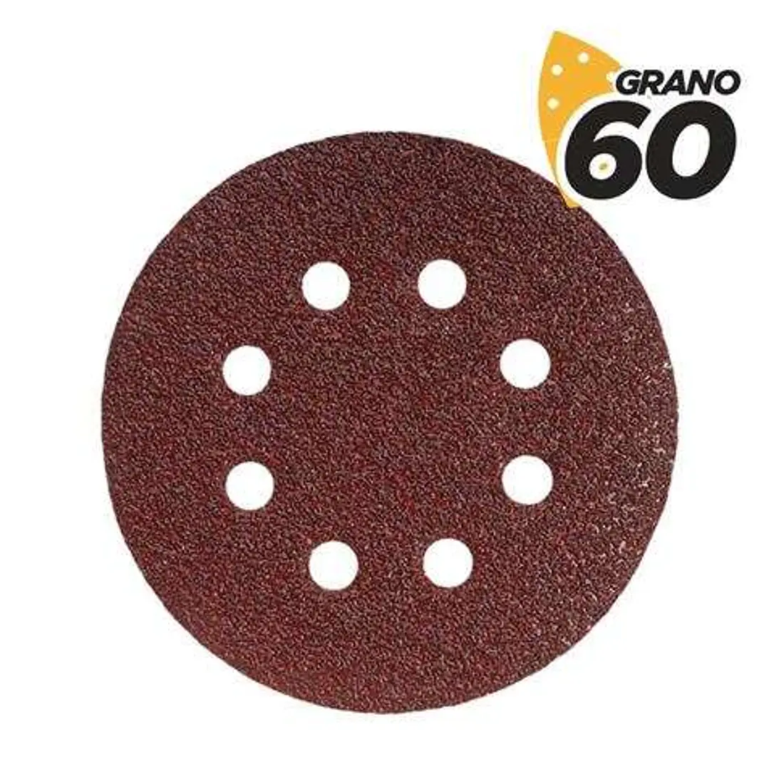 Blim Pack de 10 Lijas con Velcro para Lijadora BL0150 - 125mm - Grano 60 - Formato Circular 1