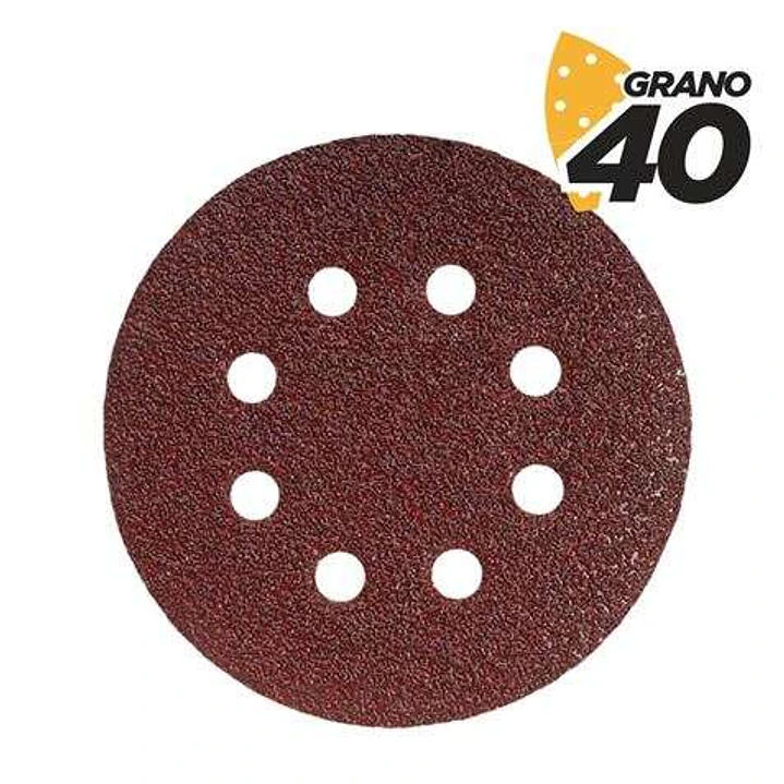 Blim Pack de 10 Lijas con Velcro para Lijadora BL0150 - 125mm - Grano 40 - Formato Circular 1