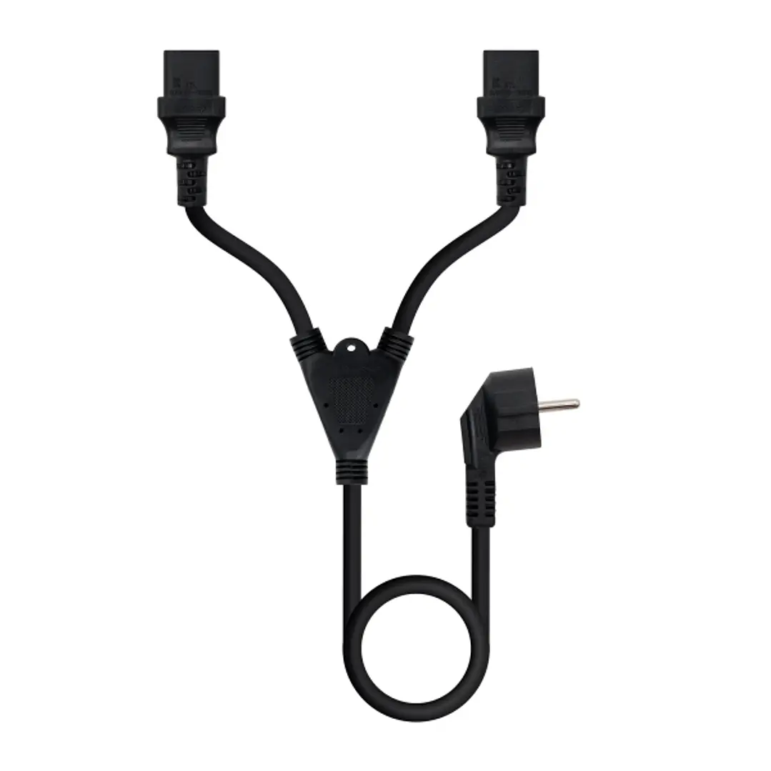 Nanocable Cable de Alimentacion CEE7 Macho a 2x C-13 Hembra 3m - Color Negro 1