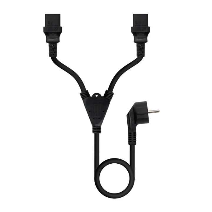 Nanocable Cable de Alimentacion CEE7 Macho a 2x C-13 Hembra 3m - Color Negro 1