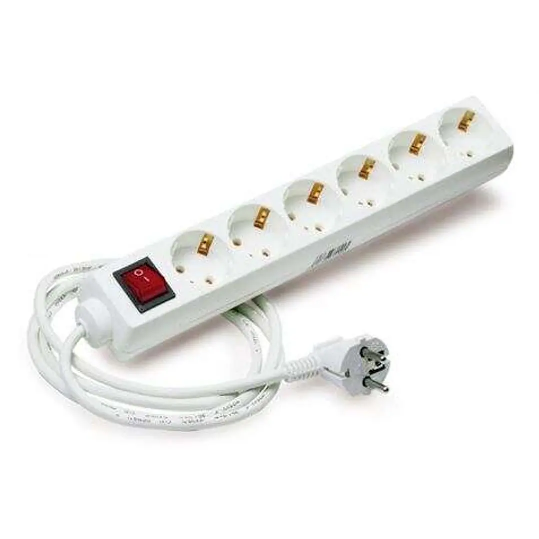 Elbat Regleta Alimentacion - 6 Tomas Schuko - Interruptor On/Off - Cable de 1.50m 1