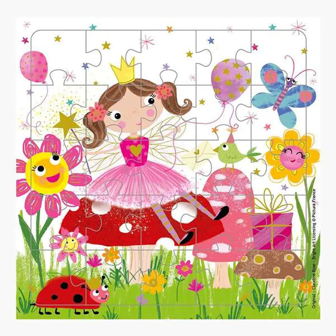 Pictura Tarjeta Puzzle - 15.5x15.5cm - Tematica Hadas - 25 Piezas - Incluye Tarjeta Plegada y Sobre Blanco - Certificacion FSC 1