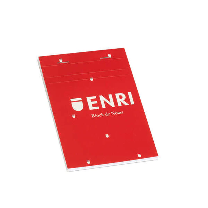 Enri Bloc de Notas Grapado Formato A7 Cuadriculado 4x4mm - 80 Hojas Microperforadas - Tapa Blanda Roja 1