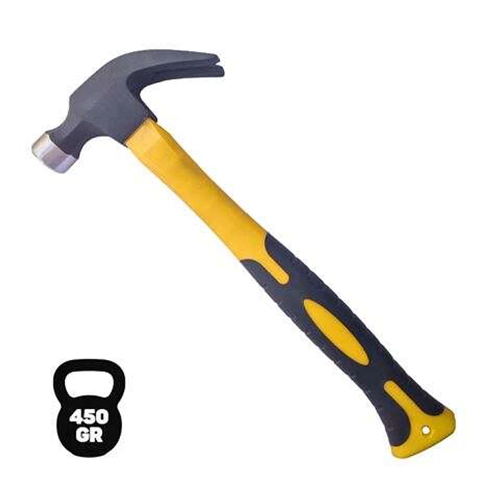 Blim Martillo de Oreja Tipo Americano - Peso 450 Gr - Cabeza de Acero Forjado - Mango de Fibra de Vidrio - Color Negro 1