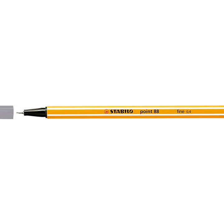 Stabilo Point 88 Rotulador de Punta Fina de Fibra - Trazo de 0.4 mm - Tinta con Base de Agua - Color Gris Oscuro 1