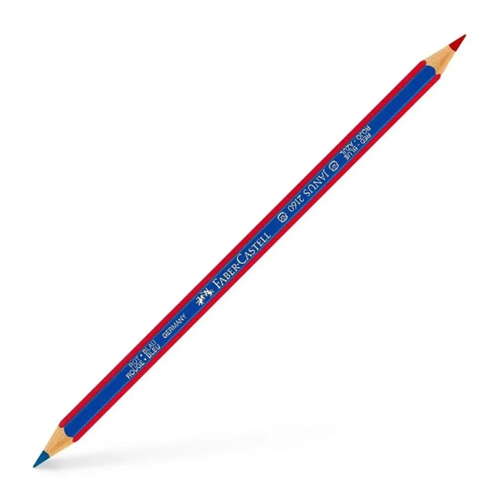 Faber-Castell Janus 2160 Lapiz Fino Bicolor Hexagonal - Ecologico - Resistente a la Rotura - Color Rojo/Azul 1
