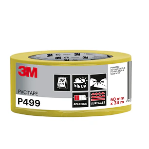 3M Cinta Adhesiva de PVC - 50mm x 33M - Alta Visibilidad - Color Amarillo