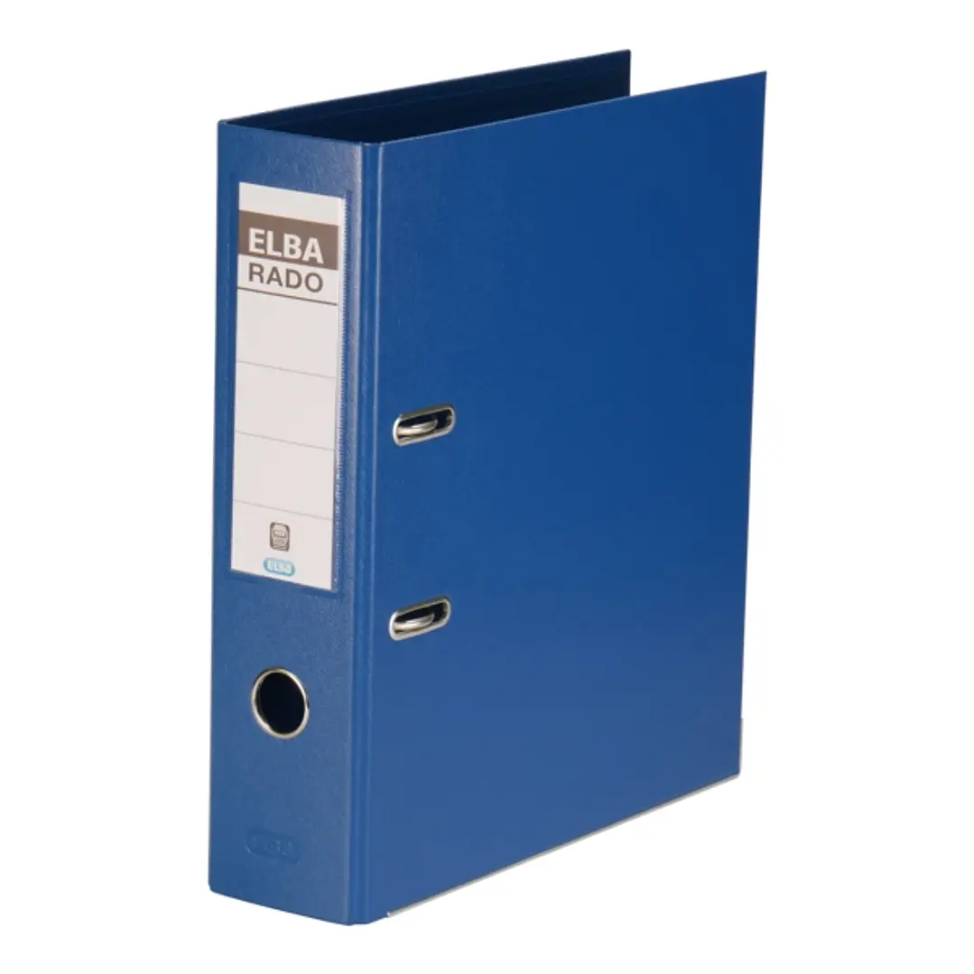 Elba Plast Archivador Tamaño A4 - Ancho 80mm - Con Palanca y Rado - Resistente y Duradero - Fabricado en PVC - Color Azul 1