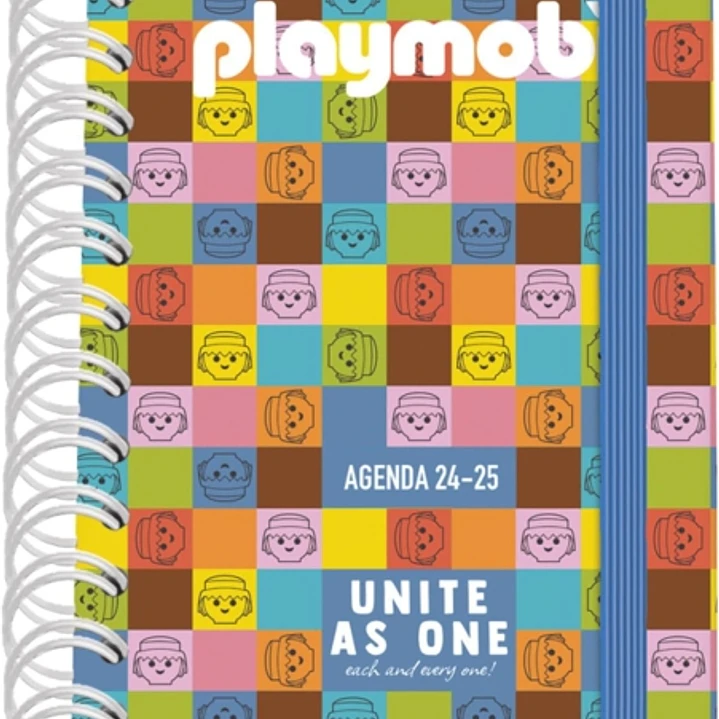Dohe Playmobil Unite As One Agenda Escolar 25/26 Espiral Wireo A6 - Dia Pagina - Papel 80g/m2 - 4 Hojas de Pegatinas - Cubierta de Carton Plastificad 1