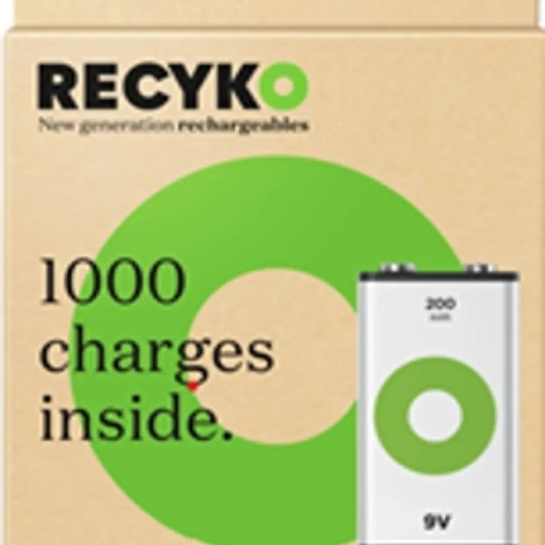 GP ReCyko Pila Recargable 200mAh 9V - Precargada - Ciclo de Vida: Hasta 1000 Veces 1