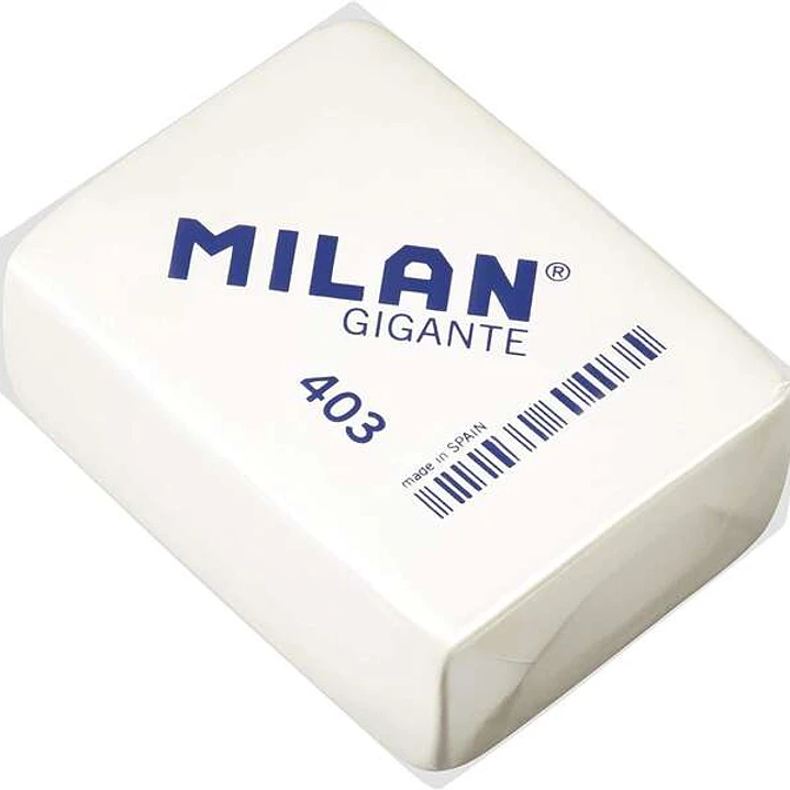 Milan 403 Goma de Borrar Gigante - Miga de Pan - Suave Caucho Sintetico - Color Blanco 1