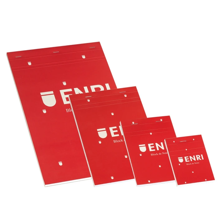 Enri Bloc de Notas Grapado 80 Hojas Liso - Tamaño A5 - Tapa Blanda Color Rojo 1
