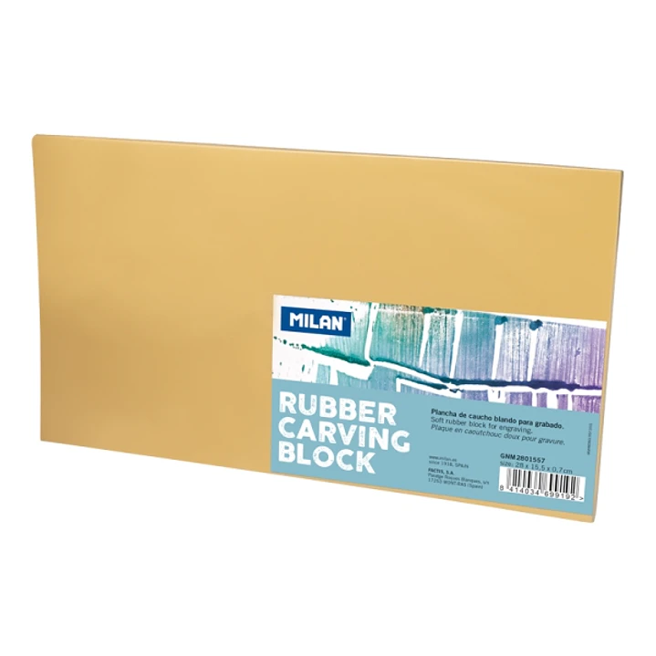 Milan Rubber Carving Block Plancha de Grabado - Caucho Suave - Formato L - 28x15.5x0.7cm - Color Marron 1