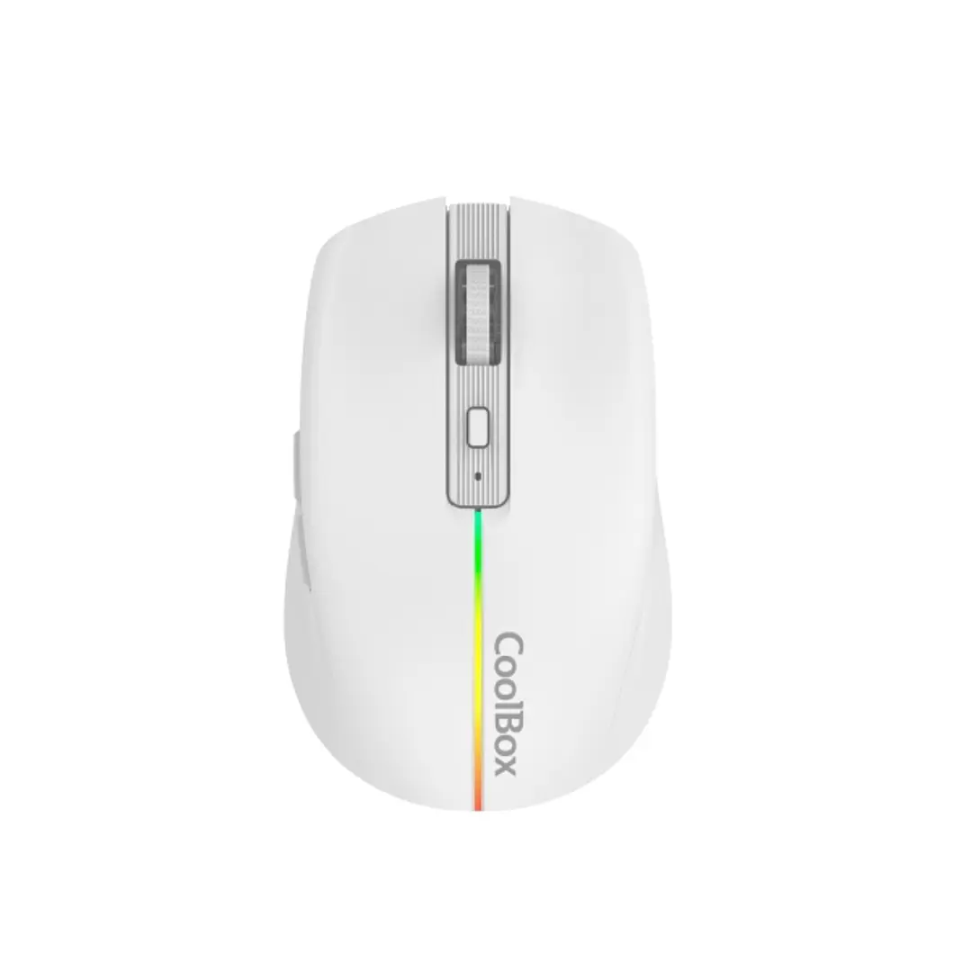 Coolbox W01 Raton Gaming Inalambrico 1600dpi - 6 Botones - Iluminacion RGB - Color Blanco 1
