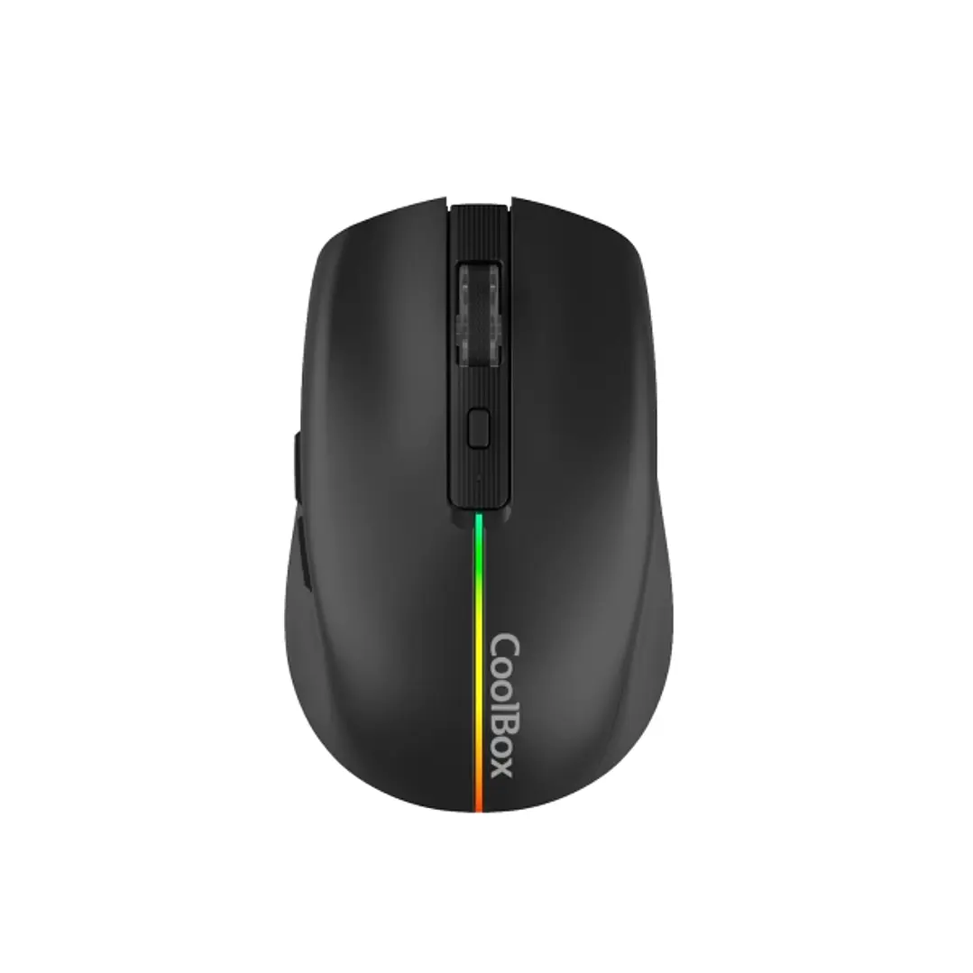 Coolbox W01 Raton Gaming Inalambrico 1600dpi - 6 Botones - Iluminacion RGB - Color Negro 1