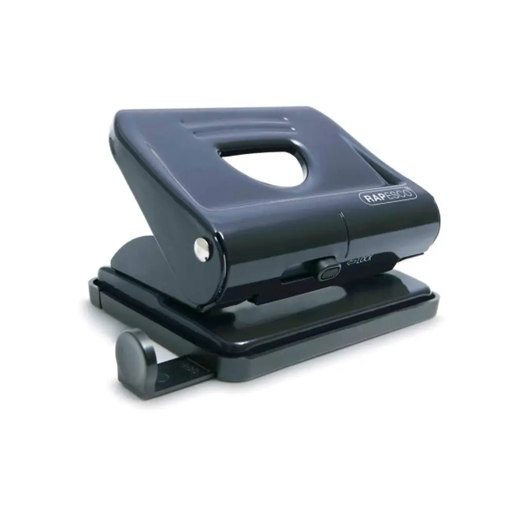 Rapesco 820 Taladro Perforador Metalico - Hasta 22 Hojas - Marcas de Formato - Facil Vaciado - Color Negro 1