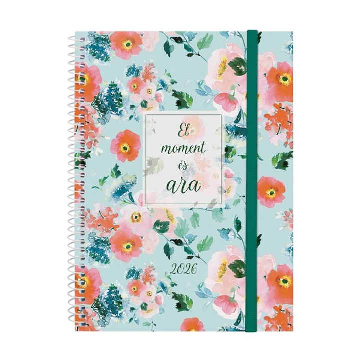 Finocam Design Collection Agenda de Espiral en Catalan - Anual 2026 - Tapa Ligera - Formato E10 - 162x14x212mm - Semana Vista Horizontal - Tematica de 1