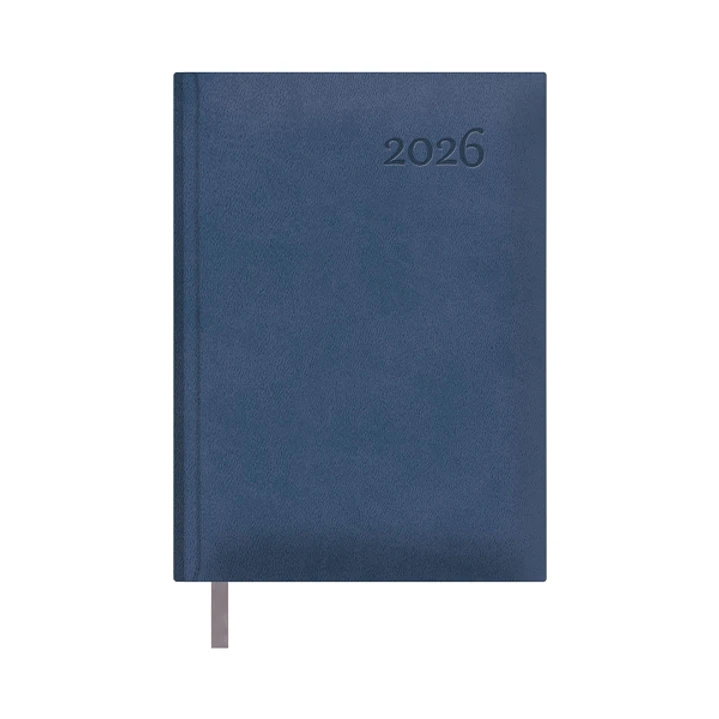 Dohe Lausana Agenda Anual - Dia Pagina - Cubierta en Polipiel - Sabado y Domingo misma Pagina - Tamaño 14x20cm - Color Azul 1