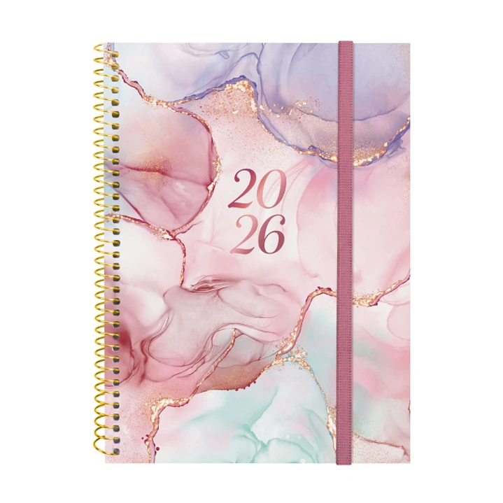 Finocam Design Collection Agenda de Espiral en Catalan - Anual 2026 - Tapa Ligera - Formato E10 - 162x14x212mm - Semana Vista Horizontal - Color Vario 1