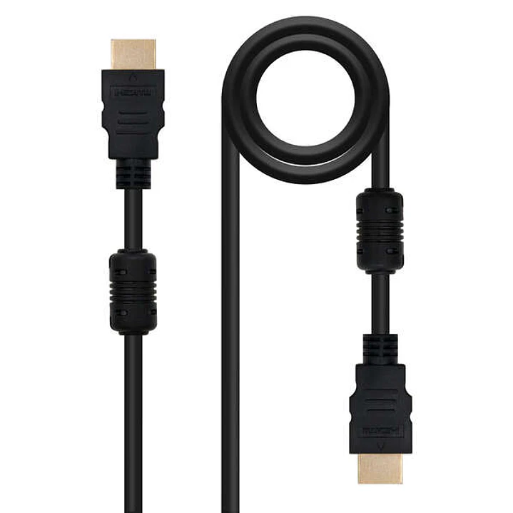 Nanocable Cable HDMI v1.4 con Ferrita Macho a HDMI v1.4 con Ferrita Macho 5m - Alta Velocidad - Color Negro 1
