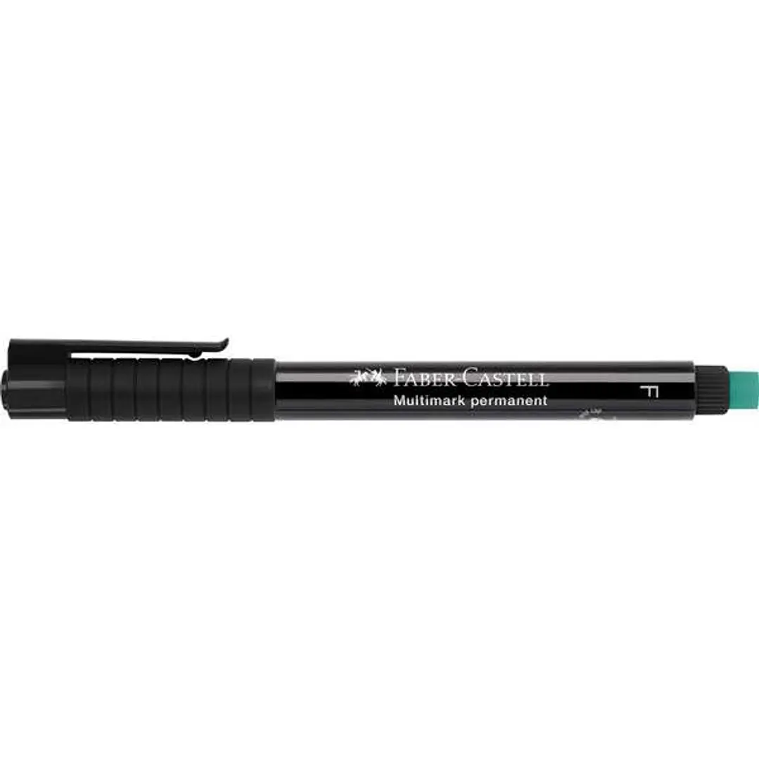 Faber-Castell Multimark Rotulador Permanente - Ancho de Trazo 0.6mm - Goma de Borrar Integrada - Resistente a la Luz y al Agua - Color Negro 1
