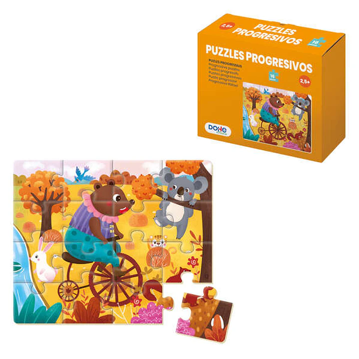 Dohe Puzzle Infantil de 16 Piezas - Tematica Animales - Fabricado en Doble Capa de Carton - Capa Intermedia de Contrachapado - Estimula la Imaginacion 1