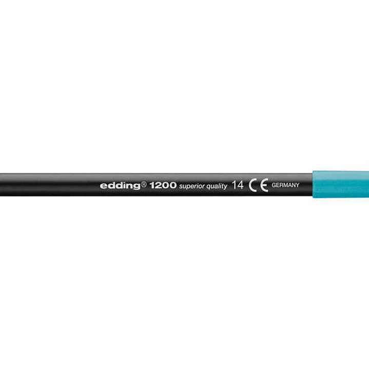 Edding 1200 Rotulador - Punta Redonda - Trazo entre 0.5 y 1 mm. - Tinta con Base de Agua - Color Azul Turquesa 1