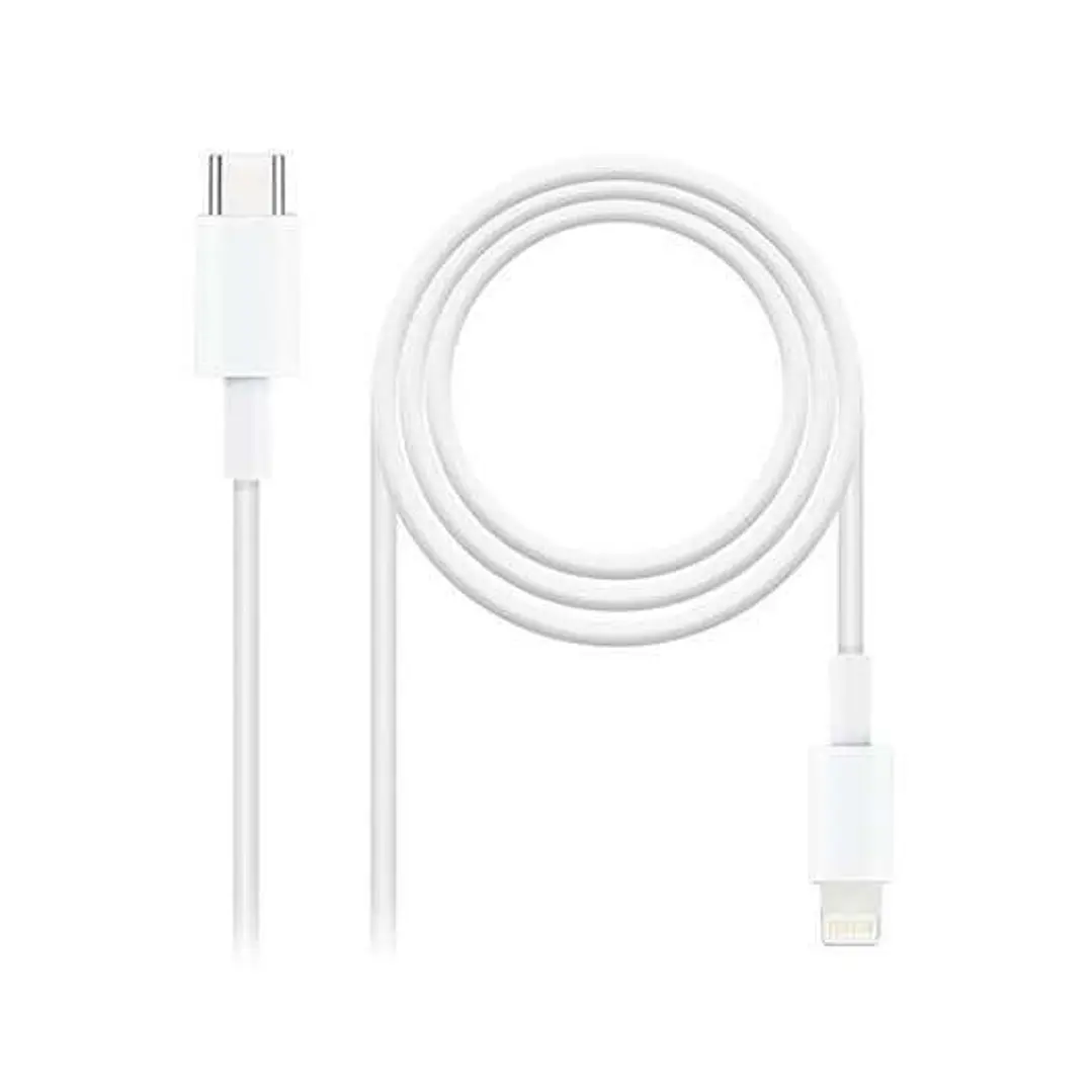 Nanocable Cable USB-C Macho a Lightning Macho 2m - Color Blanco 1