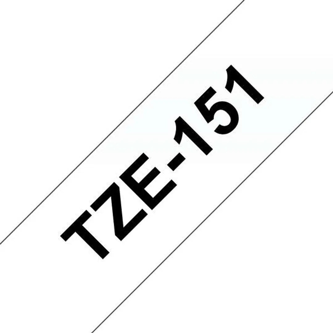 Brother TZe151 Cinta Laminada Generica de Etiquetas - Texto negro sobre fondo transparente - Ancho 24mm x 8 metros 1