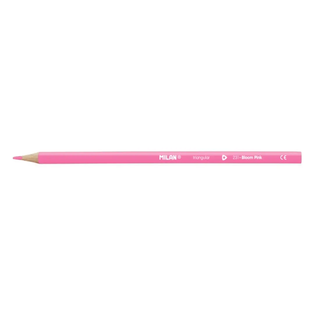 Milan Unicolor Lapices de Color Rosa - Triangular - Color Rosa 1
