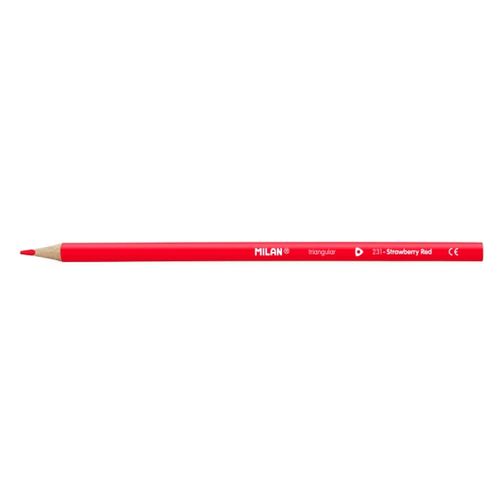 Milan Unicolor Lapices de Color Rojo - Triangular - Color Rojo 1