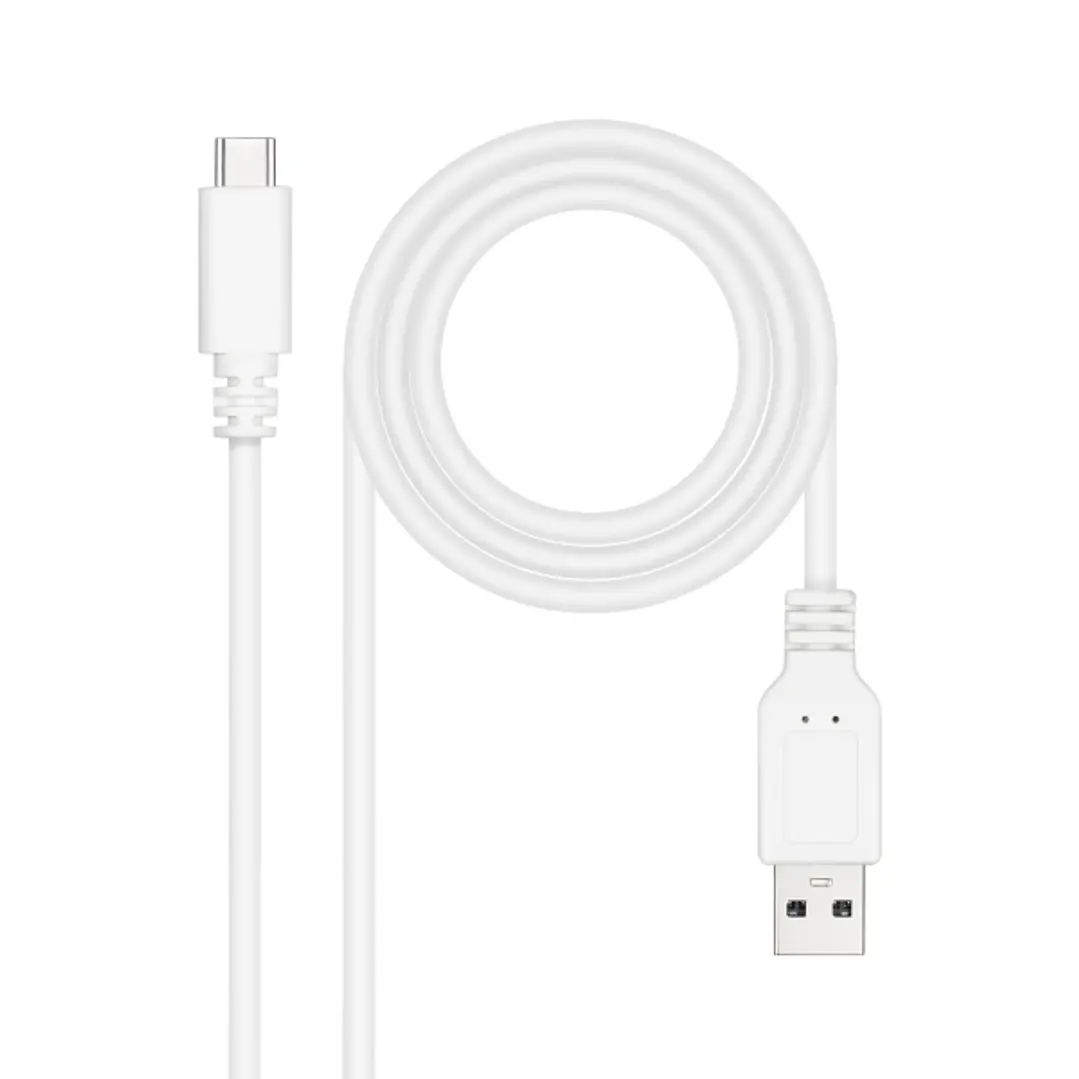 Nanocable Cable 2.0 3A USB-C Macho a USB-A Macho - Longitud 3m - Color Blanco 1
