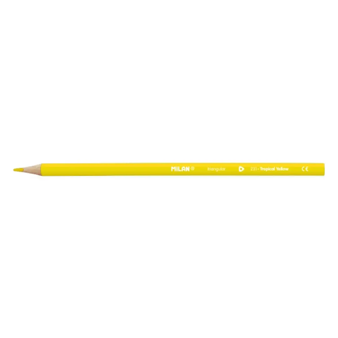 Milan Unicolor Lapices de Color Amarillo - Triangular - Color Amarillo 1