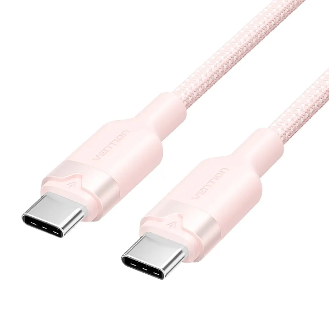 Vention Cable USB-C a USB-C 3A 60W - 2m - Trenzado - Color Rosa 1