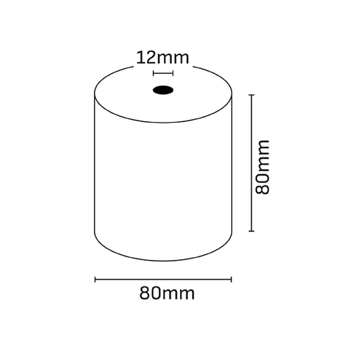 Oqonos Rollo de Papel Termico 80x80x12mm, Libre de BPA, FSC 1