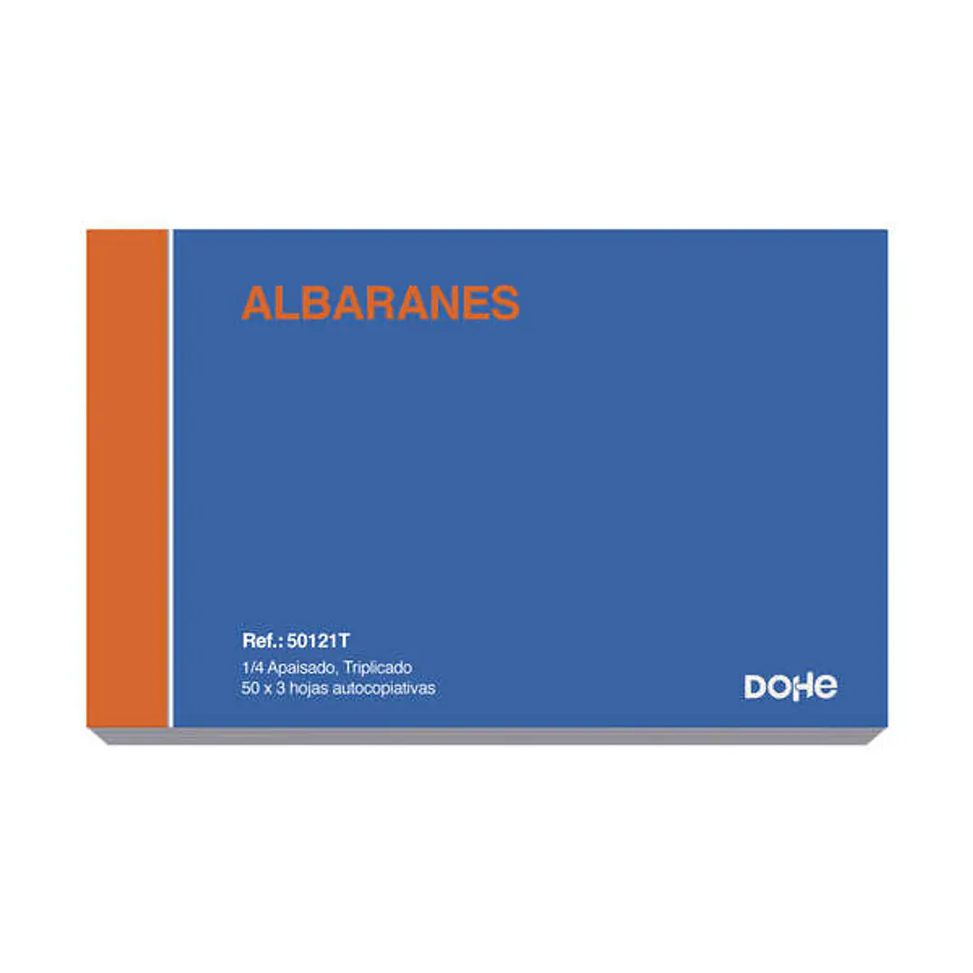 Dohe Talonario de Albaranes Cuarto Apaisado Triplicado 50 Hojas x 3 - Preimpresos a 2 Tintas en Papel Autocopiativo 1